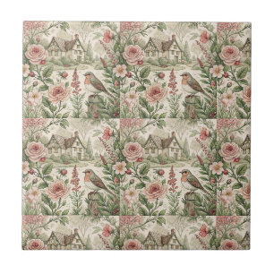 Vintage englischer Cottage-Garten Blumenmuster Kun Fliese