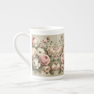 Vintage englischer Rosengarten Cottagecore Dekor Porzellantasse