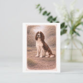 Vintage-Englischer Springer Spaniel Postkarte (Stehend Vorderseite)
