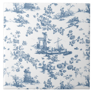 Vintage englisches Blumengemuster Toile de Jouy-Bl Fliese