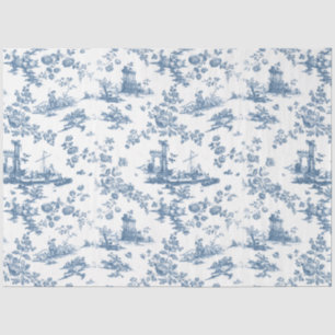Vintage englisches Blumengemuster Toile de Jouy-Bl Seidenpapier