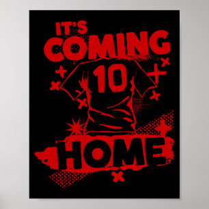 Vintage englisches Retro-Grunge England Fußball T- Poster