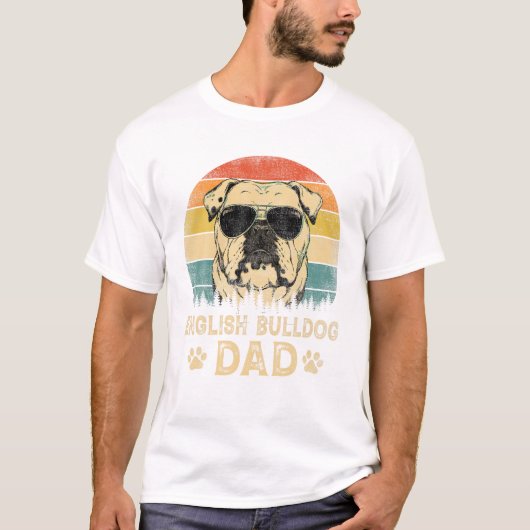 Vintage English Bulldog Dad Dog T-Shirt (Vorderseite)