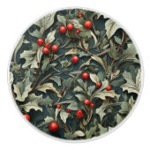 Vintage English Holly berry botanical  Keramikknauf (Vorderseite)