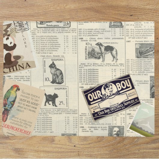 Vintage Entdeckungsreise durch Ephemera Briefmarke Seidenpapier