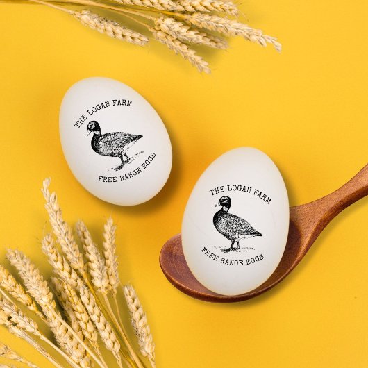 Vintage Ente Bauernhof Personalisierte Ei-Briefmar Gummistempel