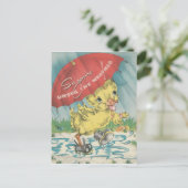 Vintage Ente "Under the Weather" Postkarte (Stehend Vorderseite)