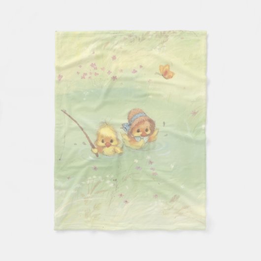 Vintage-Enten-Babodecke Fleecedecke (Vorderseite)
