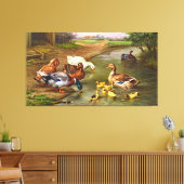 Vintage Enten Entenlein Landtiere Leinwand (Insitu (Wohnzimmer))