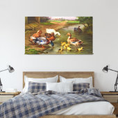 Vintage Enten Entenlein Landtiere Leinwand (Insitu (Schlafzimmer))