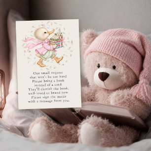 Vintage-Enten-Mädchen-Bücher-für-Baby-Beilegerkart Begleitkarte