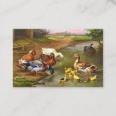 Vintage Enten und Enten von Nutztieren Visitenkarte (Rückseite)