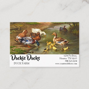 Vintage Enten und Enten von Nutztieren Visitenkarte
