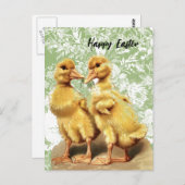 Vintage Entenlings Osterfeier Postkarte (Vorne/Hinten)