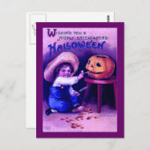 Vintage Entertaining Halloween Postkarte (Vorne/Hinten)