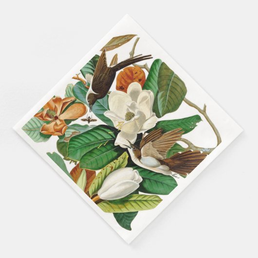 Vintage Entfärbung von Humming Bird Floral Serviette (Ecke)