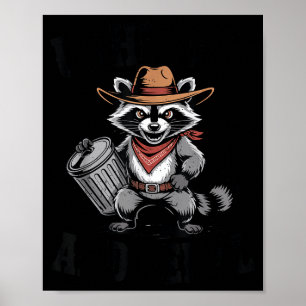 Vintage enthemmter und verwilderter Waschbär-Cowbo Poster