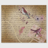 Vintage Entkopplung Bird Feather Ephemera Geschenkpapier (Flach)