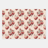 Vintage Entkundungswärme am Valentinstag Geschenkpapier Set (Vorderseite)