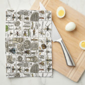 Vintage Entomologie Handtuch (Viertel Falte)