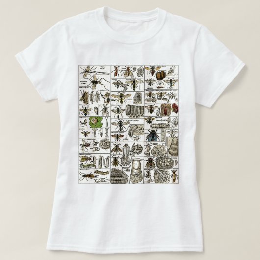 Vintage Entomologie T-Shirt (Design vorne)