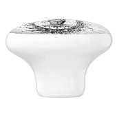 Vintage Entwurfs-Tür-oder Fach-Griffe Keramikknauf (Seitenansicht)