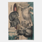 Vintage entzückende wunderliche Kätzchen  Geschirrtuch (Vertikal)
