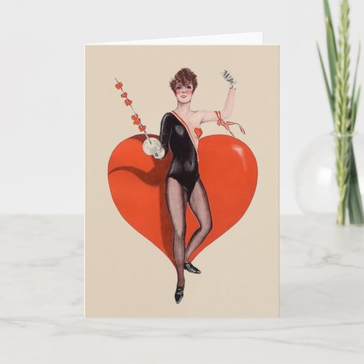 Vintage Epee-Fechter-Gruß-Karte Karte (Vorderseite)