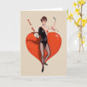 Vintage Epee-Fechter-Gruß-Karte Karte (Gelbe Blume)