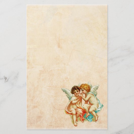 Vintage Ephemera Angel Cherubs Illustration Briefpapier (Vorderseite)