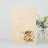 Vintage Ephemera Angel Cherubs Illustration Briefpapier (Stehend Vorderseite)