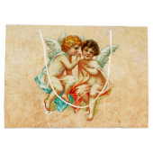 Vintage Ephemera Angel Cherubs Illustration Große Geschenktüte (Rückseite)