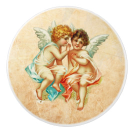 Vintage Ephemera Angel Cherubs Illustration Keramikknauf
