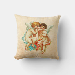 Vintage Ephemera Angel Cherubs Illustration Kissen