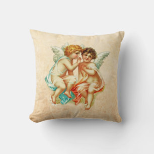 Vintage Ephemera Angel Cherubs Illustration Kissen