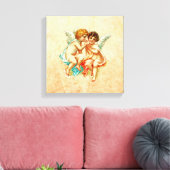 Vintage Ephemera Angel Cherubs Illustration Leinwanddruck (Insitu (Wohnzimmer))