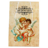 Vintage Ephemera Angel Cherubs Illustration Mittlere Geschenktüte (Rückseite)