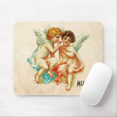 Vintage Ephemera Angel Cherubs Illustration Mousepad (Mit Mouse)