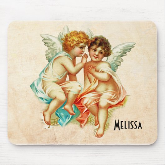 Vintage Ephemera Angel Cherubs Illustration Mousepad (Vorne)