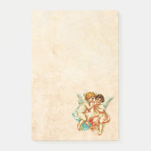 Vintage Ephemera Angel Cherubs Illustration Post-it Klebezettel (Vorderseite)