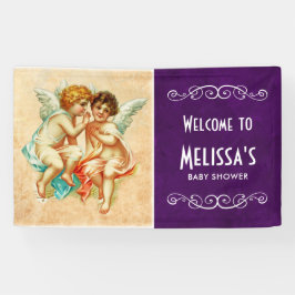 Vintage Ephemera Angel Cherubs Kinderdusche Banner