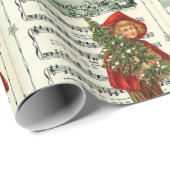 Vintage Ephemera Away in einem mageren Weihnachtsl Geschenkpapier (Rolleneckpunkt)