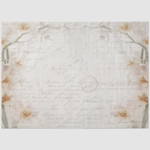 Vintage Ephemera Blush Floral Orchideen Seidenpapier