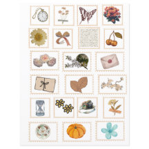 Vintage Ephemera Briefmarke Stickers