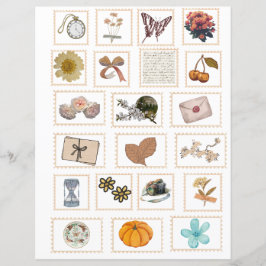 Vintage Ephemera Briefmarke Stickers