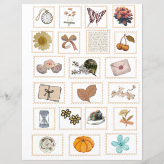 Vintage-Ephemera-Briefmarken-Aufkleber