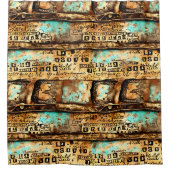 Vintage Ephemera Collage alter Banknoten Duschvorhang (Vorderseite)