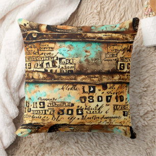 Vintage Ephemera Collage alter Banknoten Kissen