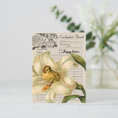 Vintage Ephemera Collage Osterpostkarte Postkarte (Stehend Vorderseite)