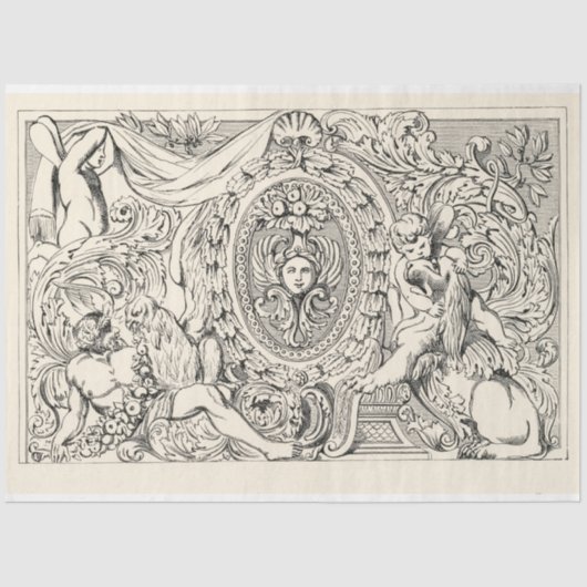 Vintage Ephemera Decoupage Antique Illustration Seidenpapier (Vorderseite)